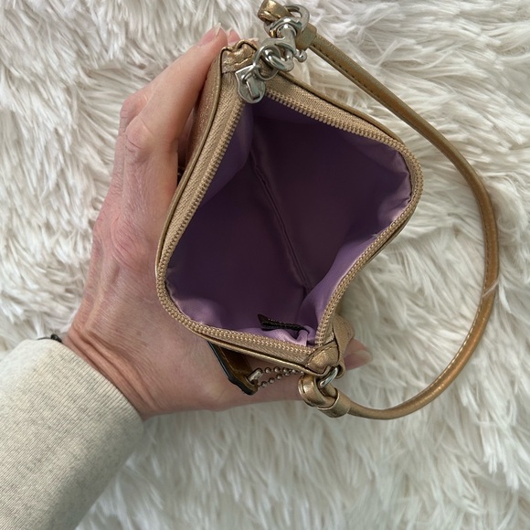 Coach Gold Chain-Embossed Wristlet - Picture 4 of 6